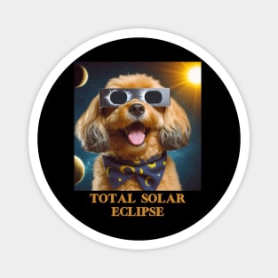 Total Solar Eclipse 2024 Cute Dog Wearing Solar Eclipse Glasses.V2 Magnet